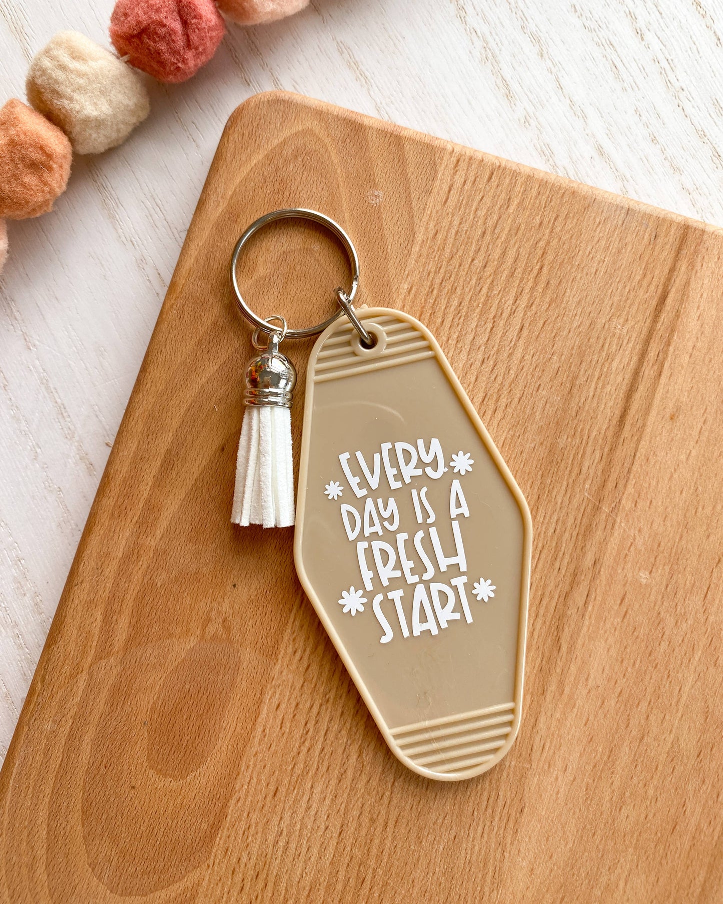 Every Day is a Fresh Start Vintage Motel Keychain